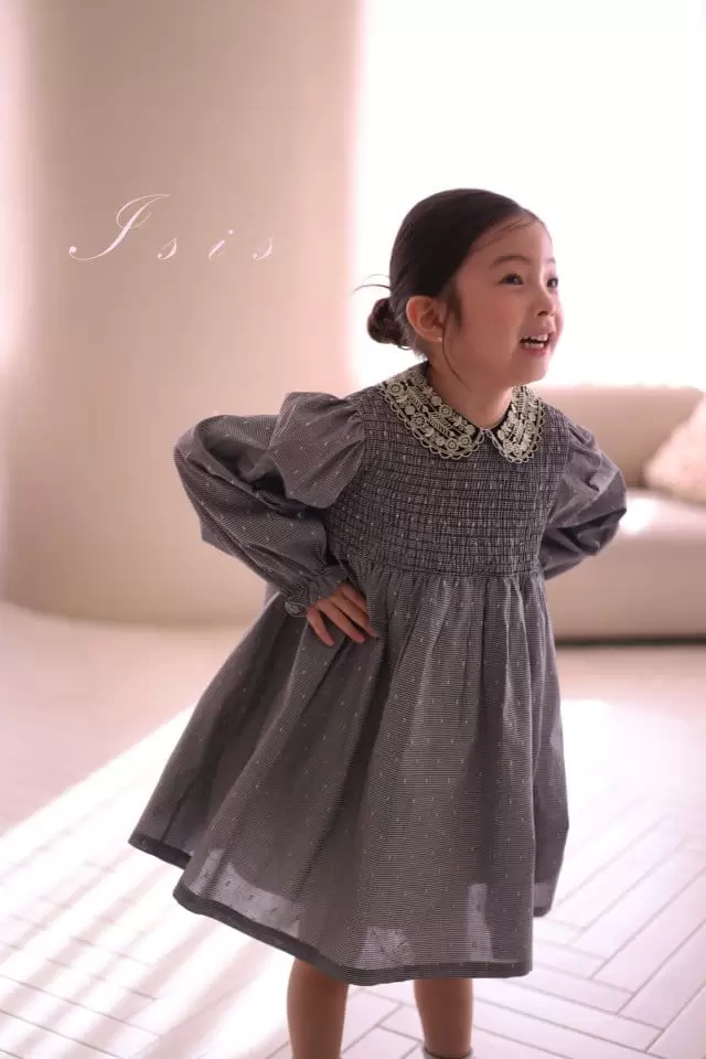 Isis - Korean Children Fashion - #kidsstore - Dot Flower Embroidery One-Piece - 7