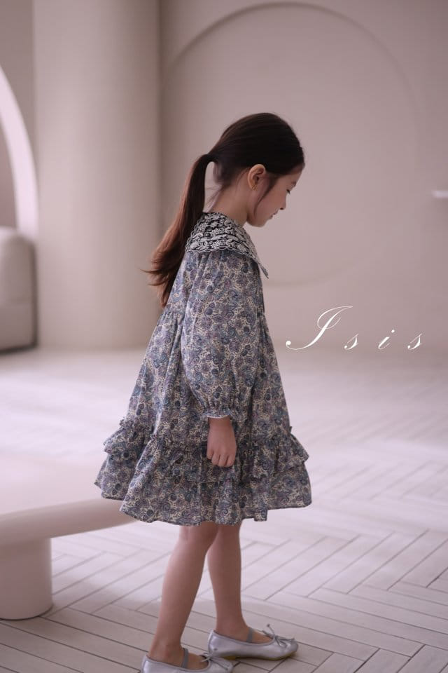 Isis - Korean Children Fashion - #kidzfashiontrend - Big Collar Embroidery One-Piece - 11