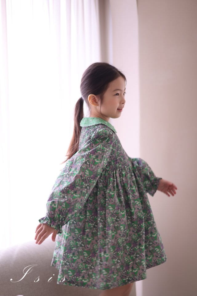 Isis - Korean Children Fashion - #littlefashionista - Collar Embroidery Flower One-Piece - 11