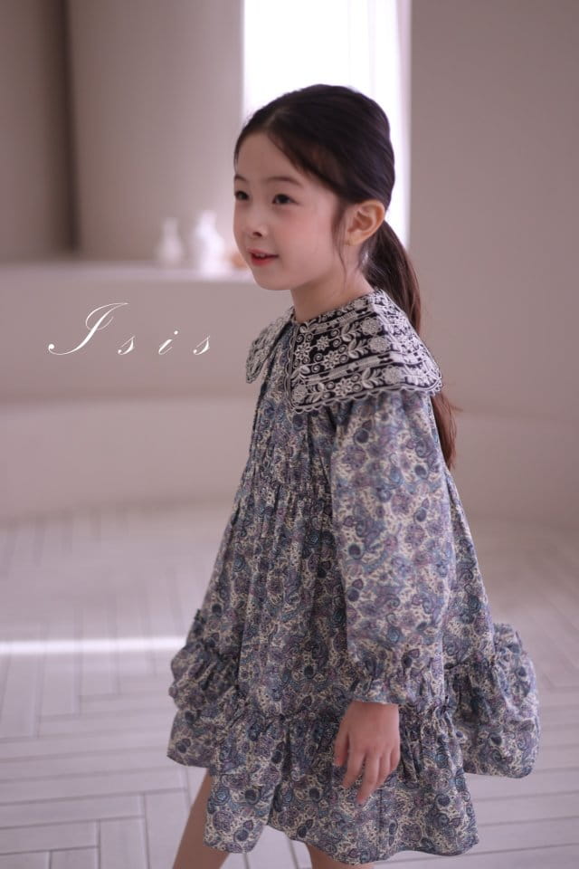 Isis - Korean Children Fashion - #toddlerclothing - Big Collar Embroidery One-Piece - 2