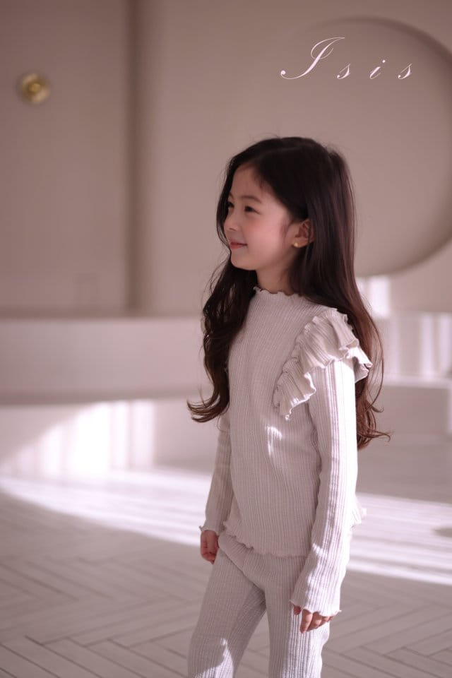 Isis - Korean Children Fashion - #toddlerclothing - Wing Frill Top Bottom Set