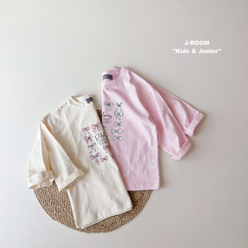 J-Room - Korean Children Fashion - #littlefashionista - Ribbon Bio Washing Tee - 4