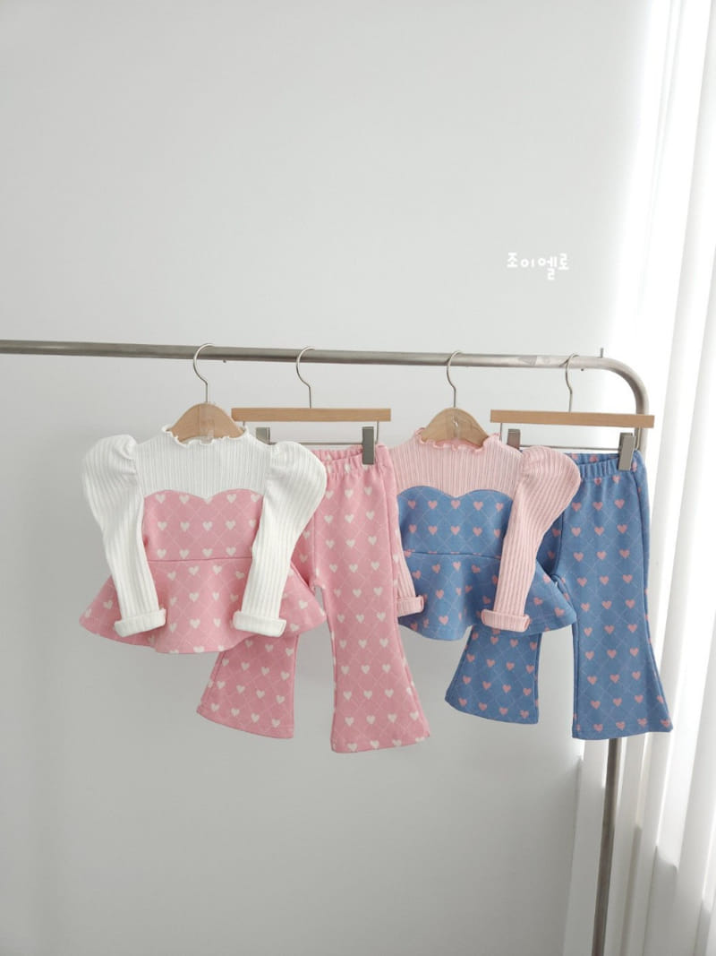 Joyello - Korean Children Fashion - #todddlerfashion - Love Argyle Top Bottom Set