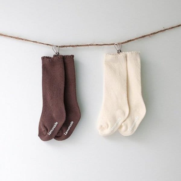 Lemonade - Korean Baby Fashion - #babyclothing - Eyelet Brown Set Socks