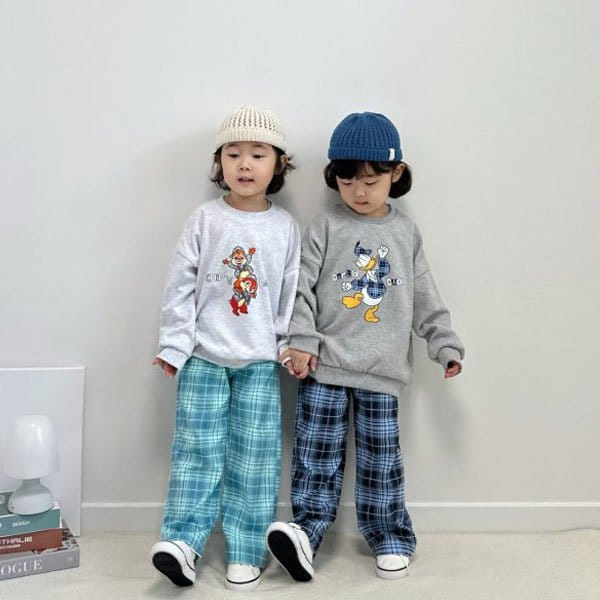 Little Rabbit - Korean Children Fashion - #designkidswear - Check Pants Top Bottom Set