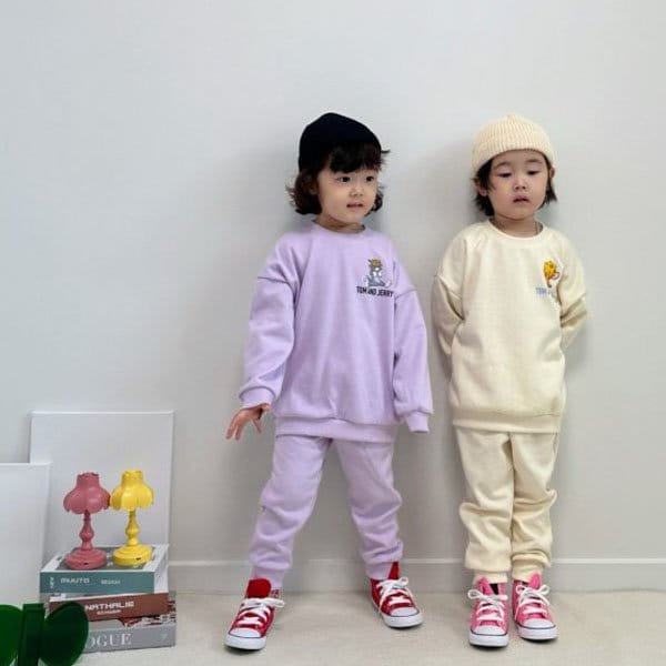 Little Rabbit - Korean Children Fashion - #kidsstore - Ivory Purple Top Bottom Set