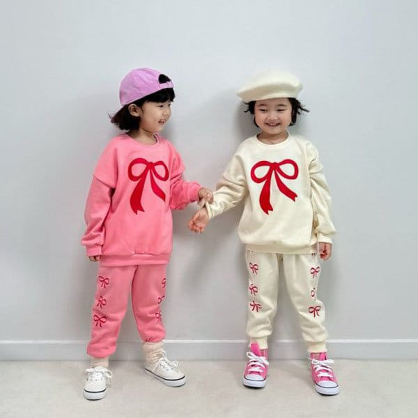 Little Rabbit - Korean Children Fashion - #kidzfashiontrend - Ribbon Top Bottom Set