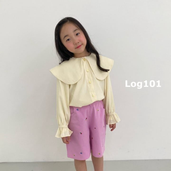 Log101 - Korean Children Fashion - #childofig - Pansy Flower Embroidery Shorts - 11