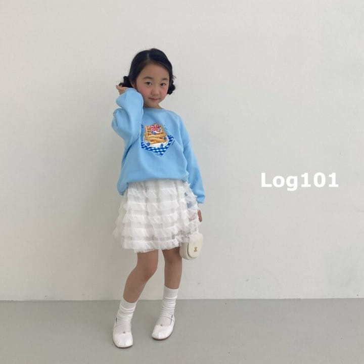 Log101 - Korean Children Fashion - #childrensboutique - Blue Waffle Sweatshirt
