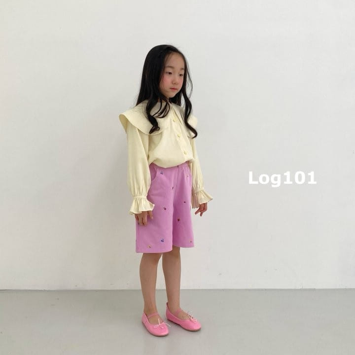 Log101 - Korean Children Fashion - #littlefashionista - Pansy Flower Embroidery Shorts - 7
