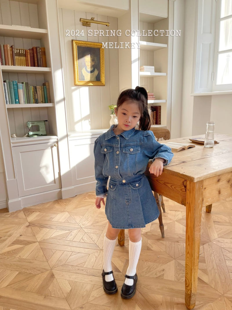 Melikey - Korean Children Fashion - #kidzfashiontrend - Puff Denim Jacket - 9