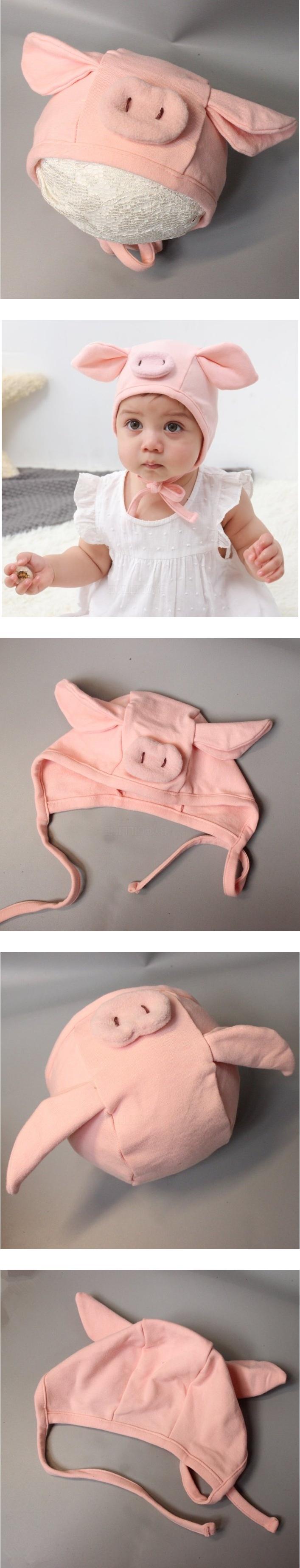 Miso - Korean Baby Fashion - #babyoutfit - Pig Bonnet Hat - 2