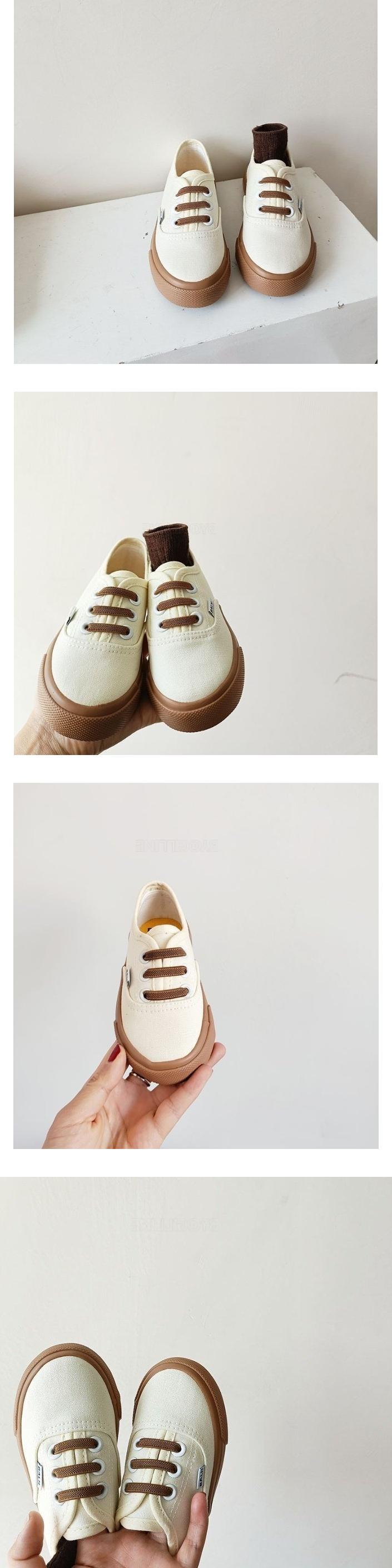 Miso - Korean Children Fashion - #childofig - Lee Brown Banding Flats - 2