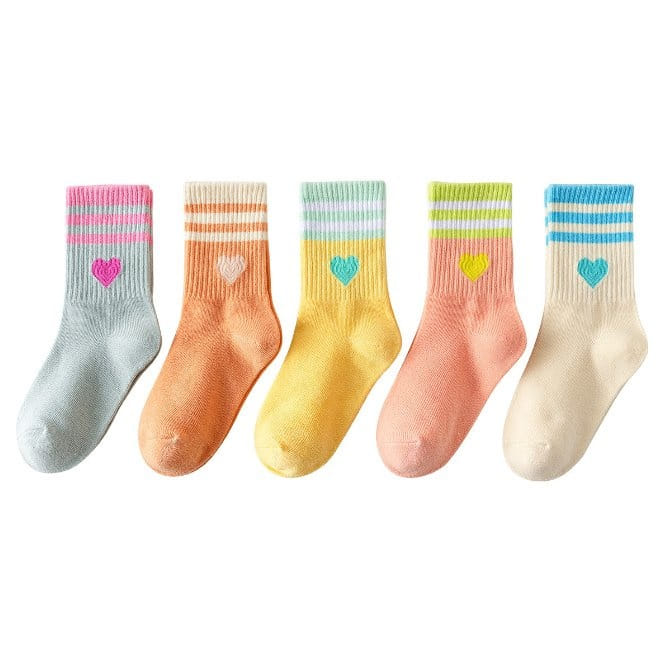 Miso - Korean Children Fashion - #fashionkids - Heart Two Line Socks Set