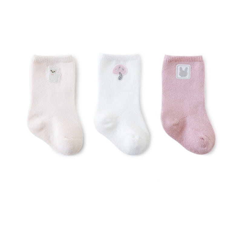 Miso - Korean Children Fashion - #prettylittlegirls - Mushroom Socks Set - 3