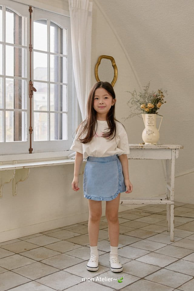 Mon Atelier - Korean Children Fashion - #Kfashion4kids - Denim Frill Wrap Pants - 3