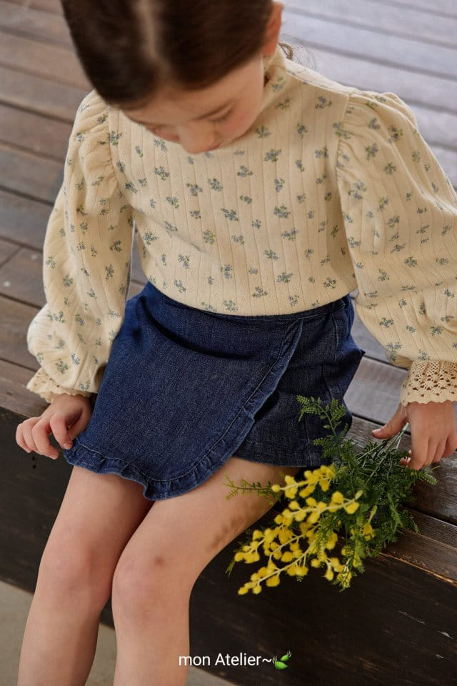 Mon Atelier - Korean Children Fashion - #childofig - Denim Frill Wrap Pants - 11