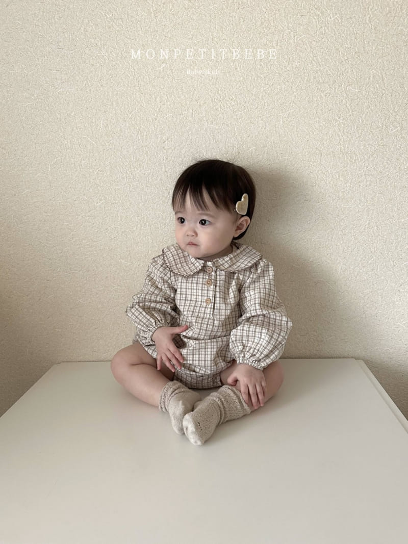 Mon Petit Bebe - Korean Baby Fashion - #babyfever - Picot Check Body Suit - 8