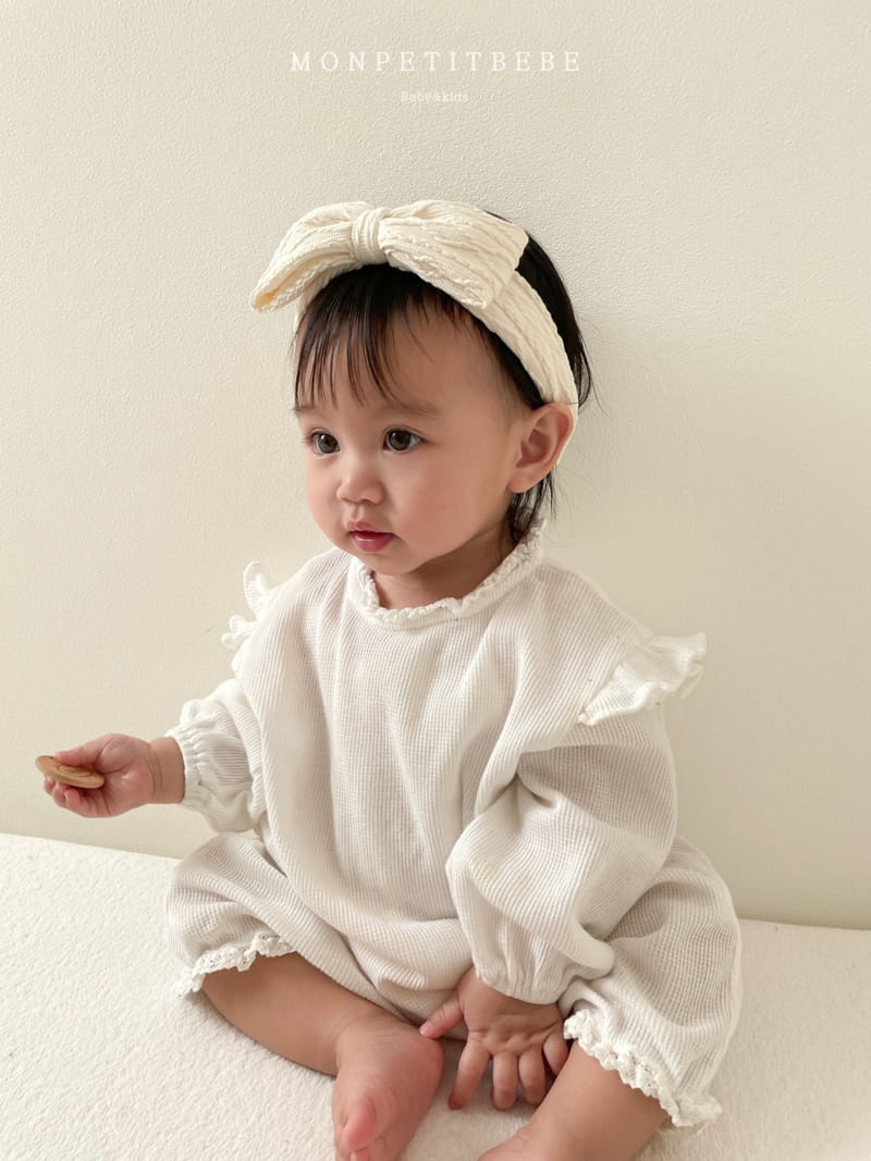 Mon Petit Bebe - Korean Baby Fashion - #onlinebabyshop - Soft Waffle Body Suit - 4