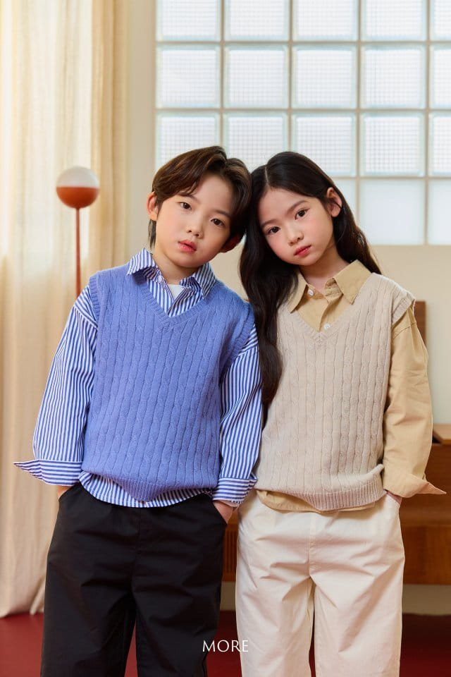 More - Korean Children Fashion - #minifashionista - Cable Knit Vest - 4