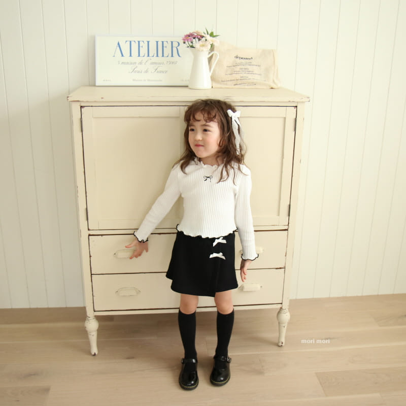 Mori Mori - Korean Children Fashion - #designkidswear - Rib Ribbon Tee - 6