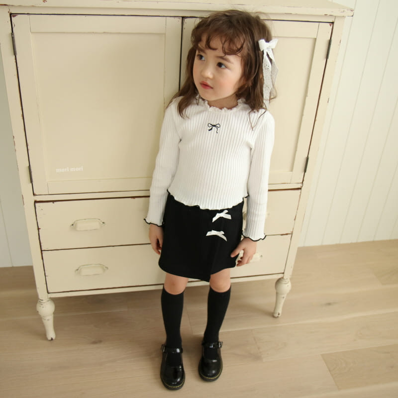 Mori Mori - Korean Children Fashion - #discoveringself - Rib Ribbon Tee - 7