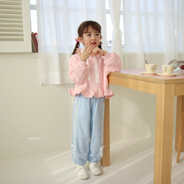 Mori Mori - Korean Children Fashion - #minifashionista - Lace Ribbon Jogger - 7