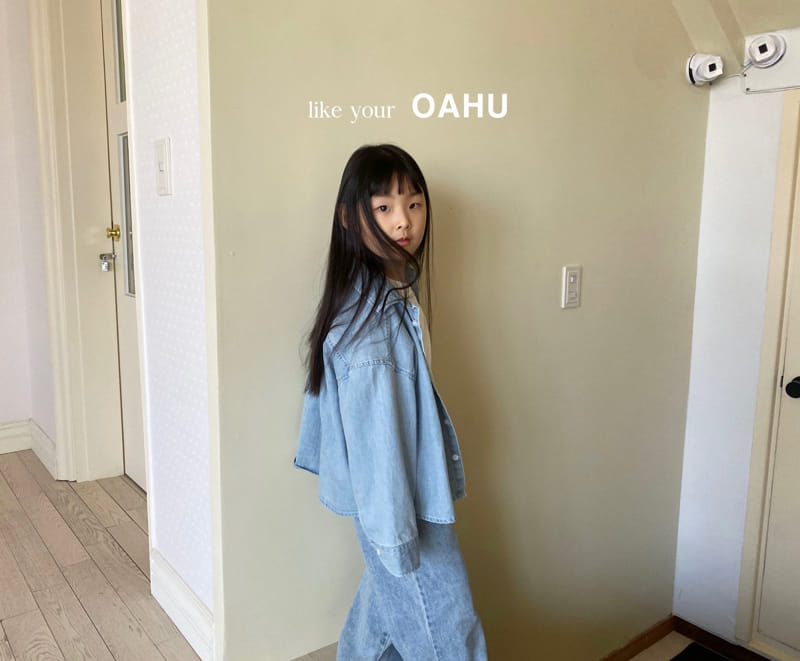 O'Ahu - Korean Children Fashion - #discoveringself - Curve Denim Shirt - 3