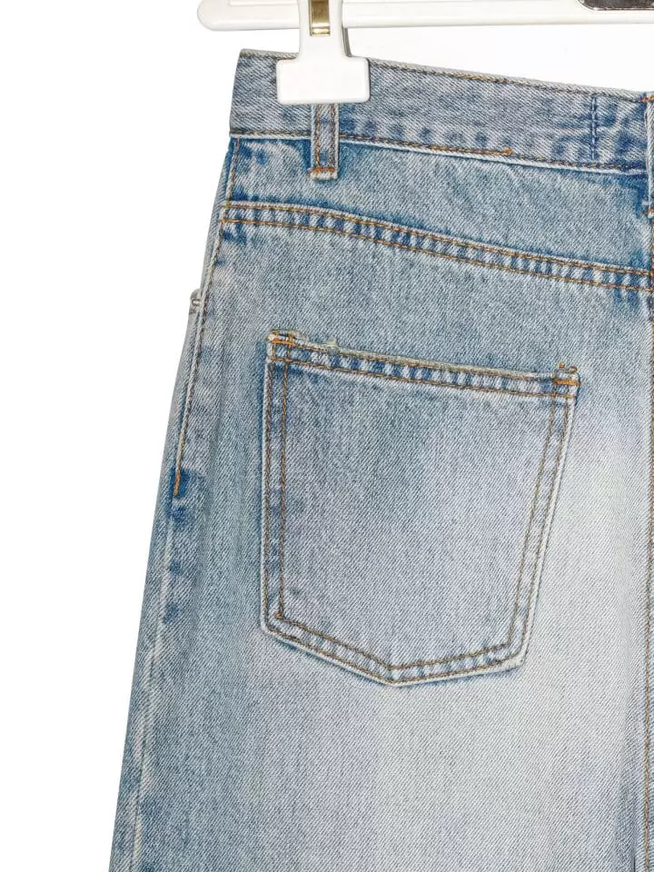 Paper Moon - Korean Women Fashion - #momslook - Wrap Detail Wide Denim Jeans - 12