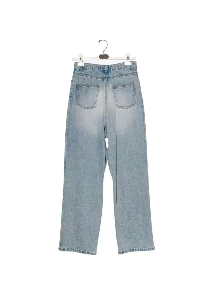 Paper Moon - Korean Women Fashion - #momslook - Wrap Detail Wide Denim Jeans - 6