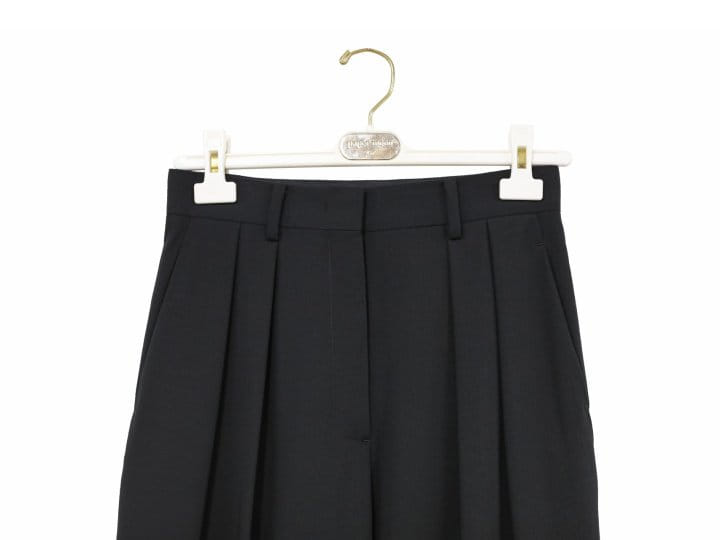 Paper Moon - Korean Women Fashion - #momslook - Low Waisted Double Pleats Wide Trousers  - 5