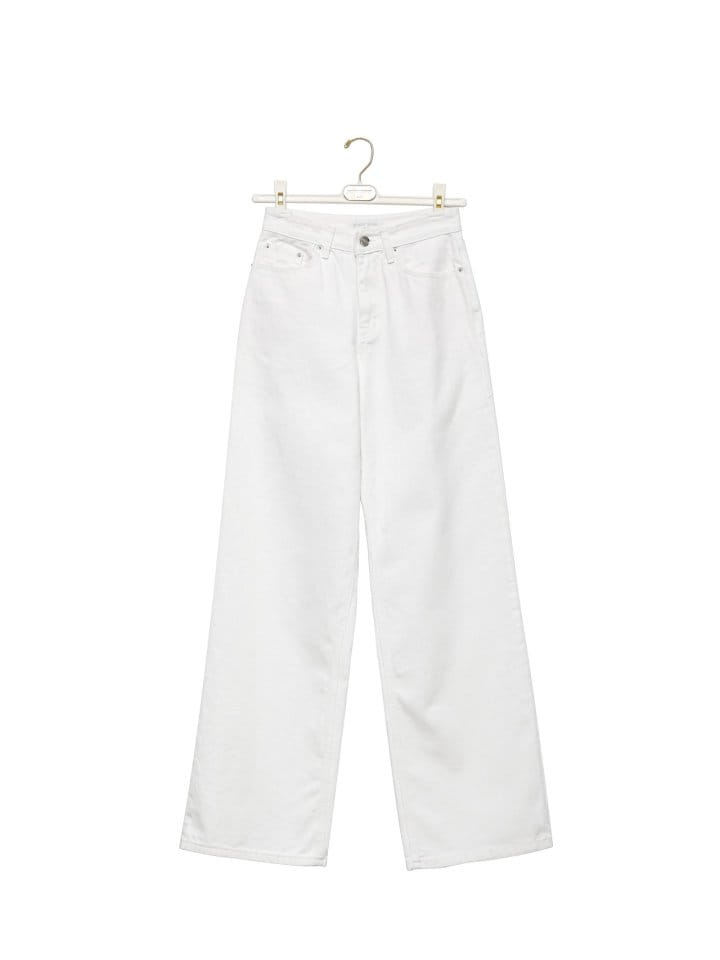 Paper Moon - Korean Women Fashion - #momslook - High Rise Wide Leg White Denim Pants  - 7