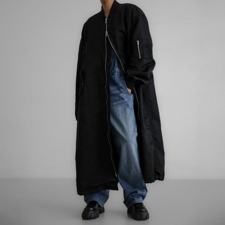 Paper Moon - Korean Women Fashion - #momslook - Oversized Maxi Length Two Way Zipped Detail Ma - 1 Bomber Coat  - 3