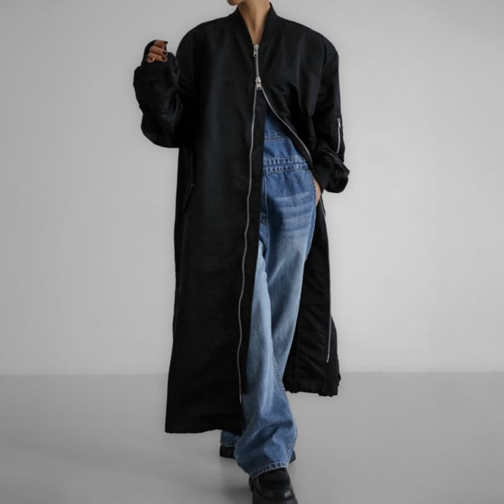 Paper Moon - Korean Women Fashion - #momslook - Oversized Maxi Length Two Way Zipped Detail Ma - 1 Bomber Coat  - 5