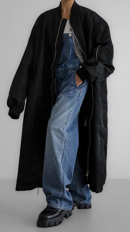 Paper Moon - Korean Women Fashion - #momslook - Oversized Maxi Length Two Way Zipped Detail Ma - 1 Bomber Coat  - 7