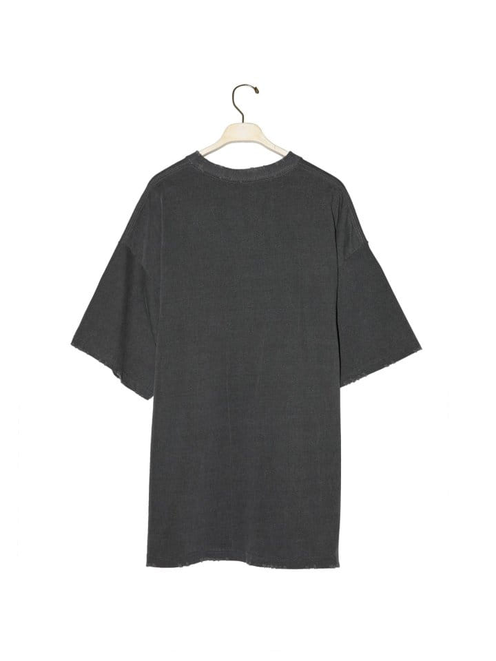 Paper Moon - Korean Women Fashion - #momslook - Oversized Pigment Cutted Detail T Shirt  - 7