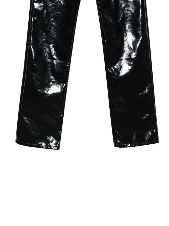 Paper Moon - Korean Women Fashion - #restrostyle - Patent Vegan L Coated Straight Pants  - 6