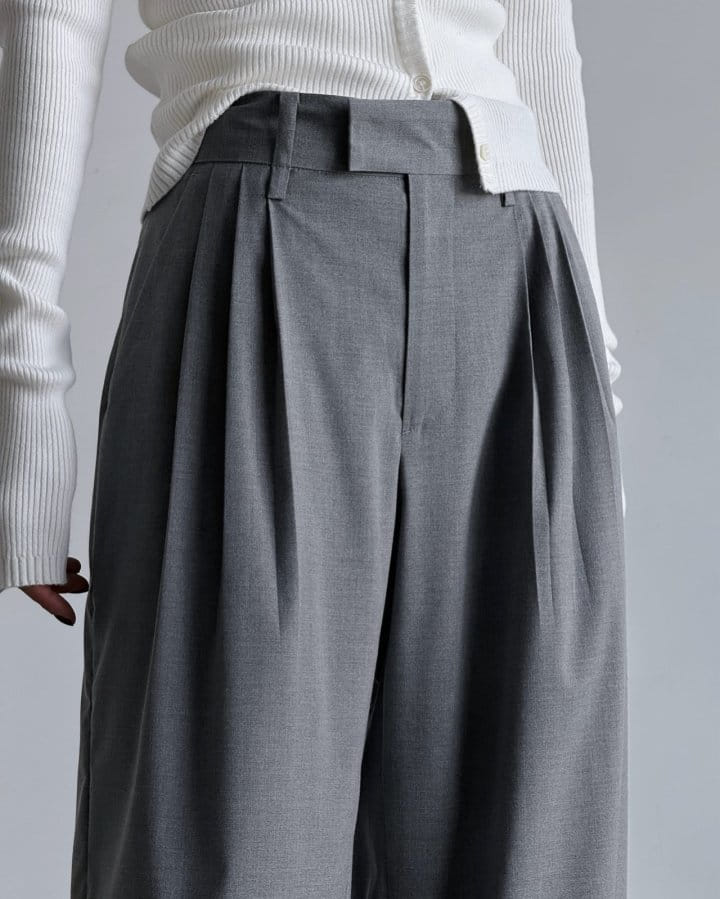 Paper Moon - Korean Women Fashion - #romanticstyle - Three Pin - Tuck Detail Wide Trousers - 5