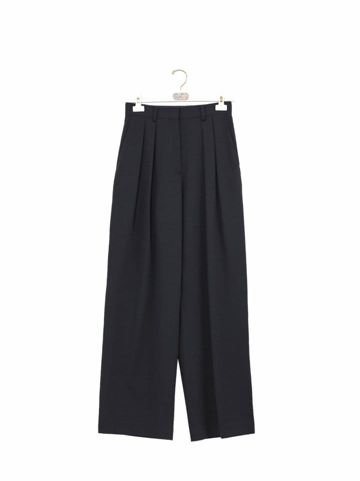 Paper Moon - Korean Women Fashion - #thatsdarling - Low Waisted Double Pleats Wide Trousers  - 3