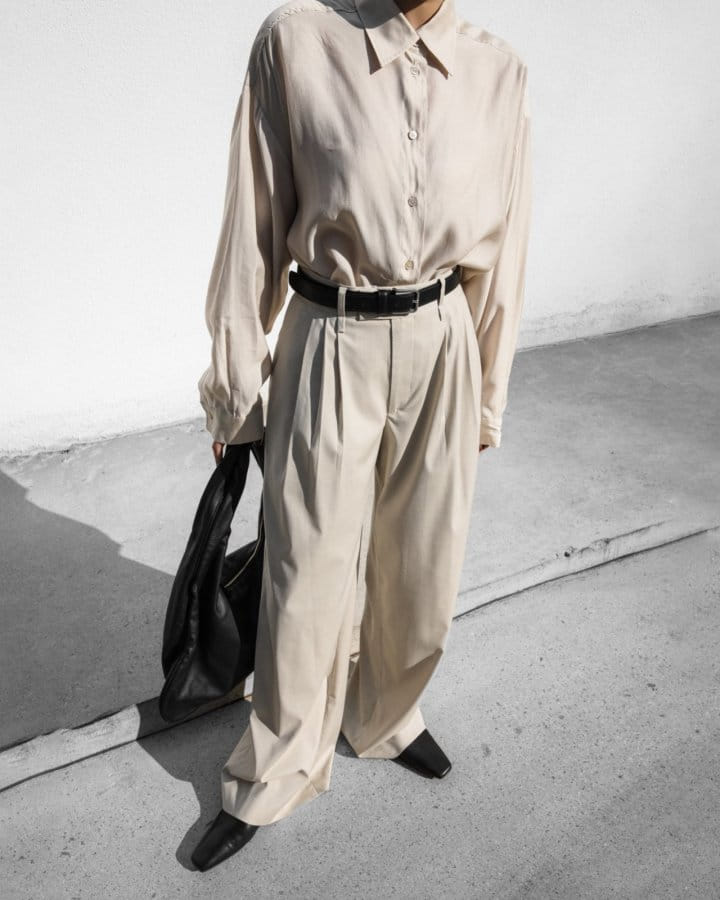 Paper Moon - Korean Women Fashion - #womensfashion - Three Pin - Tuck Detail Wide Trousers - 12