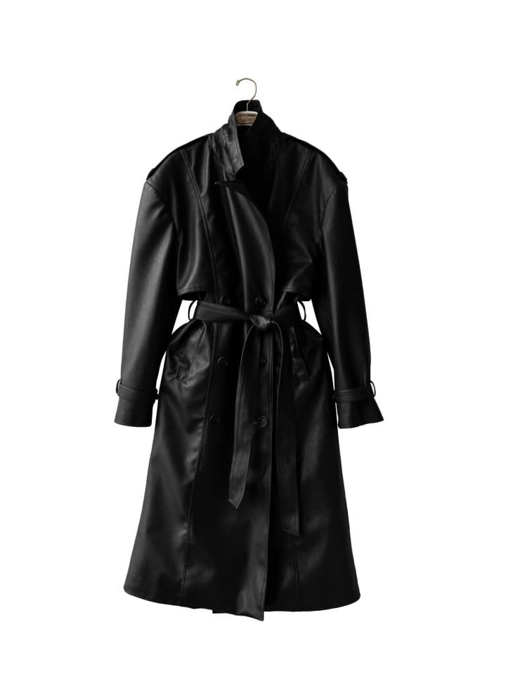 Paper Moon - Korean Women Fashion - #womensfashion - Oversized Double Breasted Vegan L Trench Coat  - 7