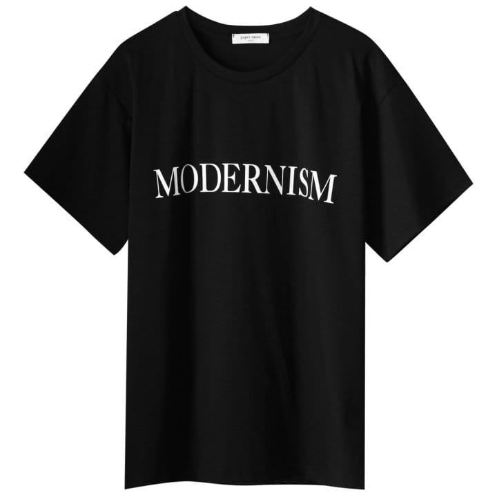 Paper Moon - Korean Women Fashion - #momslook - Premium MODERNISM Print T Shirt  - 4