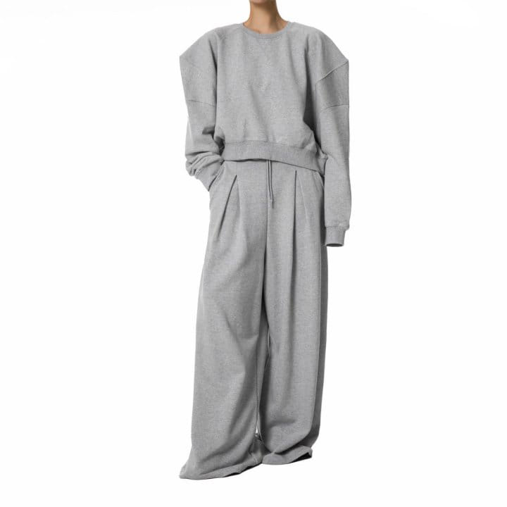 Paper Moon - Korean Women Fashion - #womensfashion - Pin Tuck Detail Sweat Wide Pants  - 2