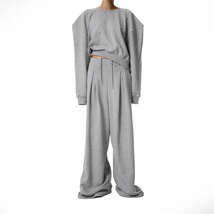 Paper Moon - Korean Women Fashion - #momslook - Pin Tuck Detail Sweat Wide Pants  - 4