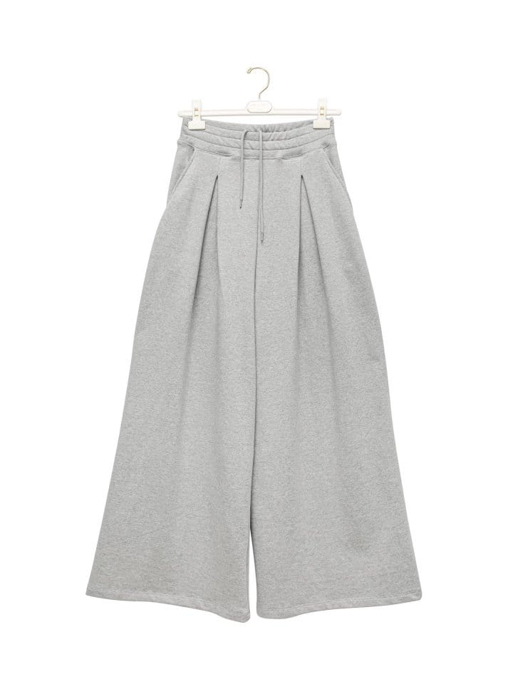 Paper Moon - Korean Women Fashion - #womensfashion - Pin Tuck Detail Sweat Wide Pants  - 6