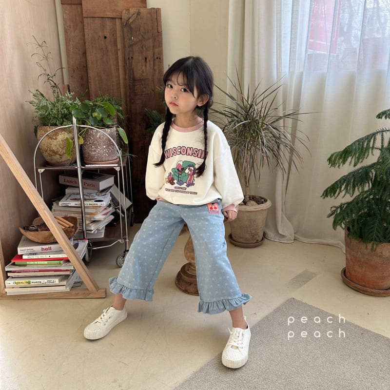 Peach-peach - Korean Children Fashion - #Kfashion4kids - Mozzi Dot Denim Pants - 10