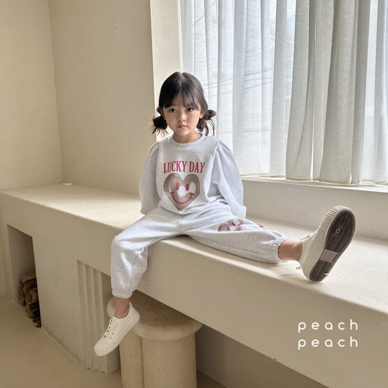 Peach-peach - Korean Children Fashion - #Kfashion4kids - Lucky Day Top Bottom Set - 9