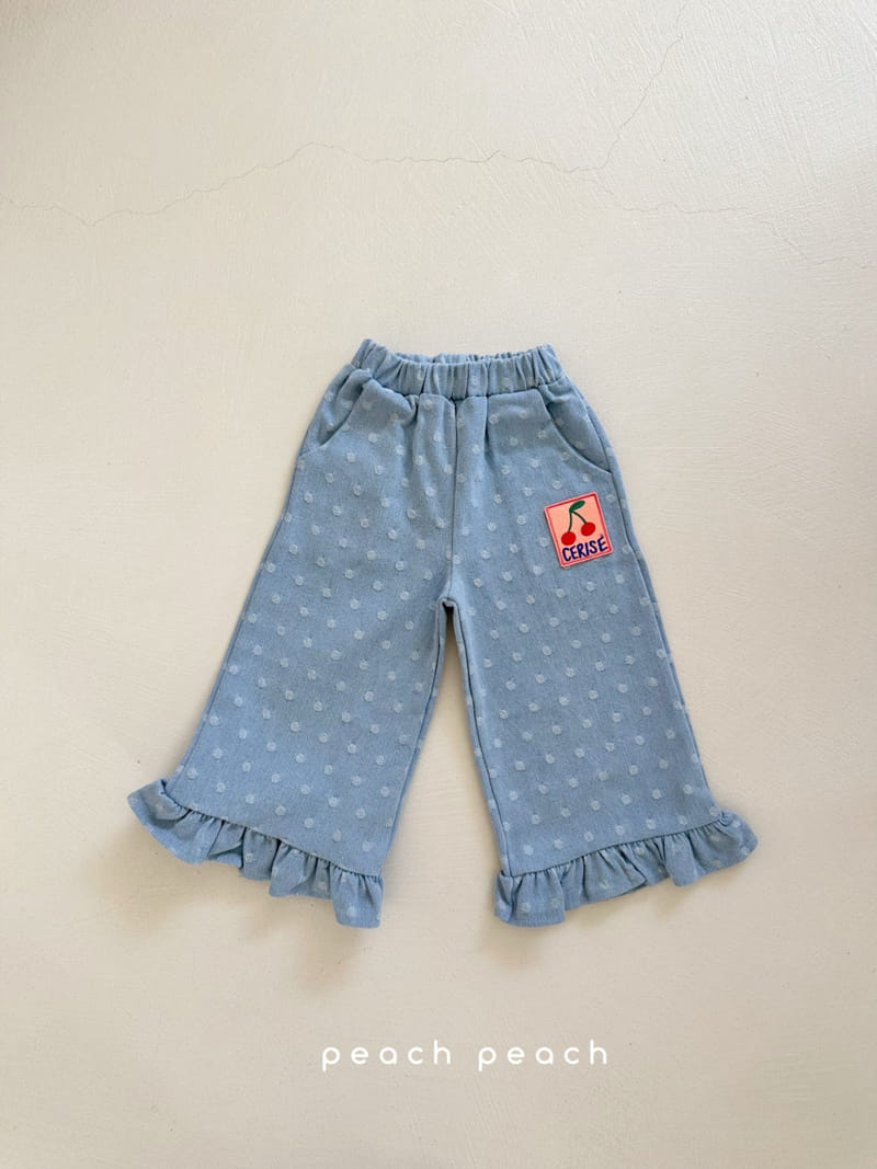 Peach-peach - Korean Children Fashion - #childrensboutique - Mozzi Dot Denim Pants - 3