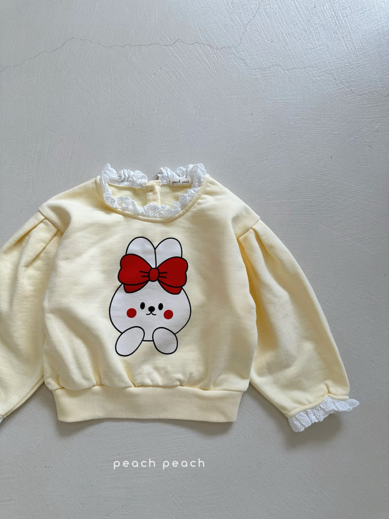 Peach-peach - Korean Children Fashion - #discoveringself - Petite Rabbit Sweatshirt - 6