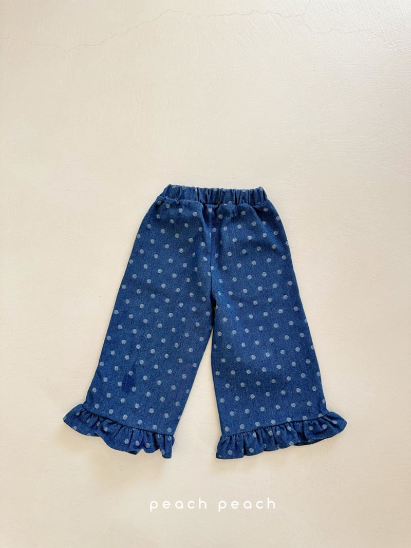 Peach-peach - Korean Children Fashion - #fashionkids - Mozzi Dot Denim Pants - 6